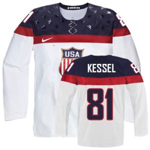 Olympic Hockey Phil Kessel Authentic Herren Weiß – Team USA #81 Heim 2014